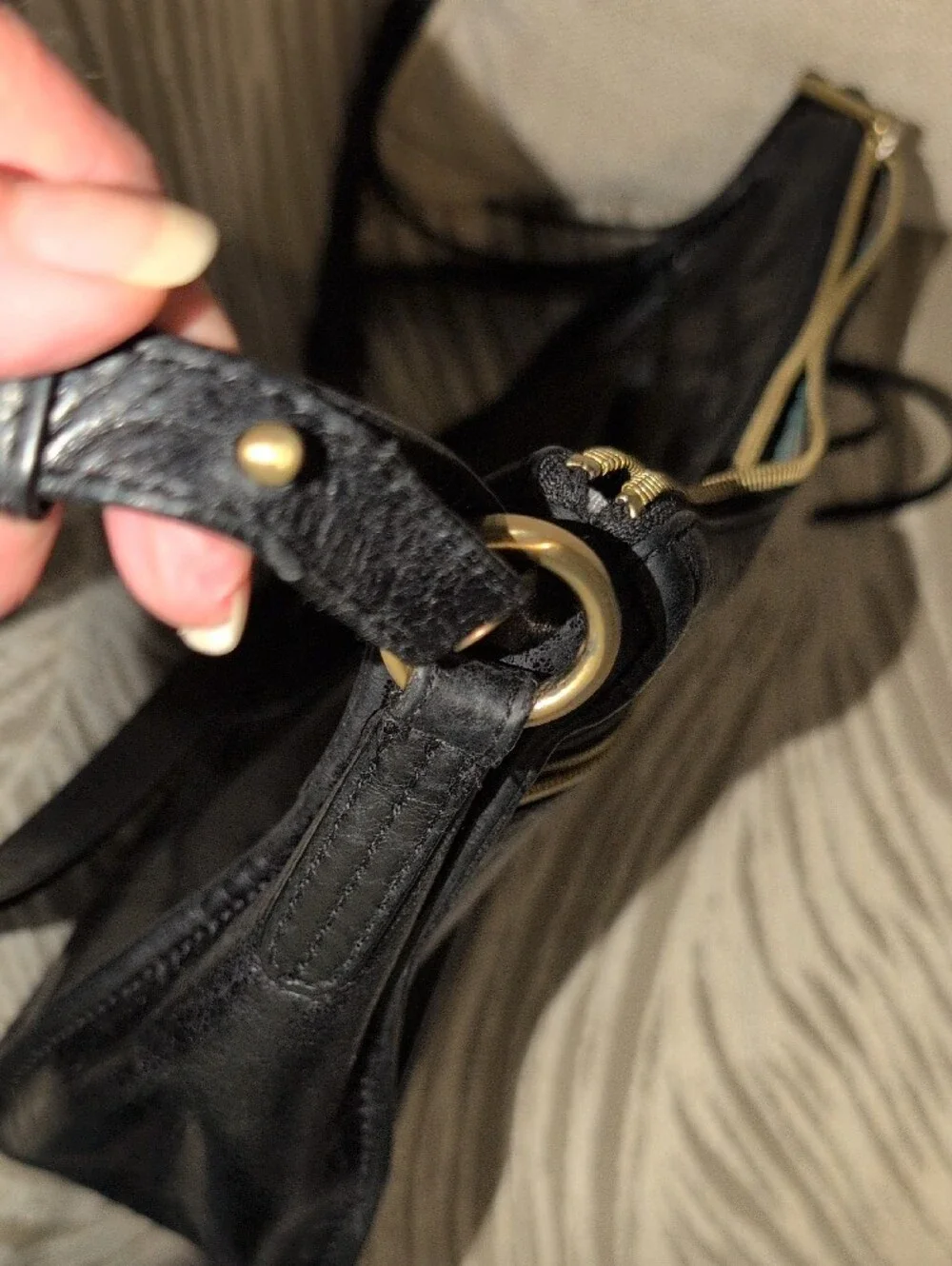 HOBO Karder Black Leather Crossbody Shoulder Bag - Retired